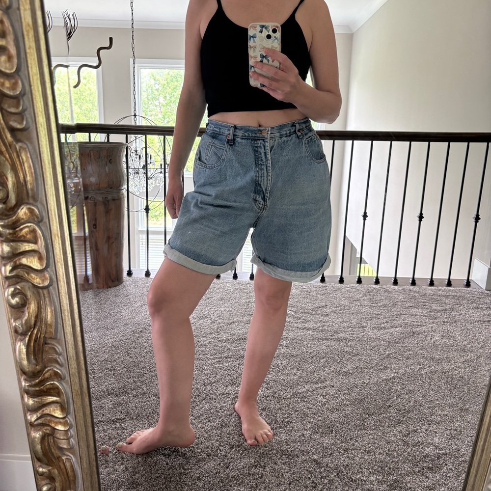 Vintage 90s Gloria Vanderbilt Jean Denim Mom Shorts High-Rise Grunge Read Size